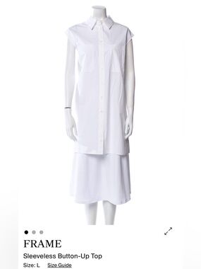 Frame Denim White Sleeveless Button-Up Top
